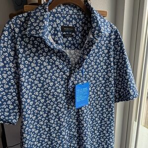 NWT Bugatchi OoohCotton Tech 8-Way Stretch Shirt - Size M